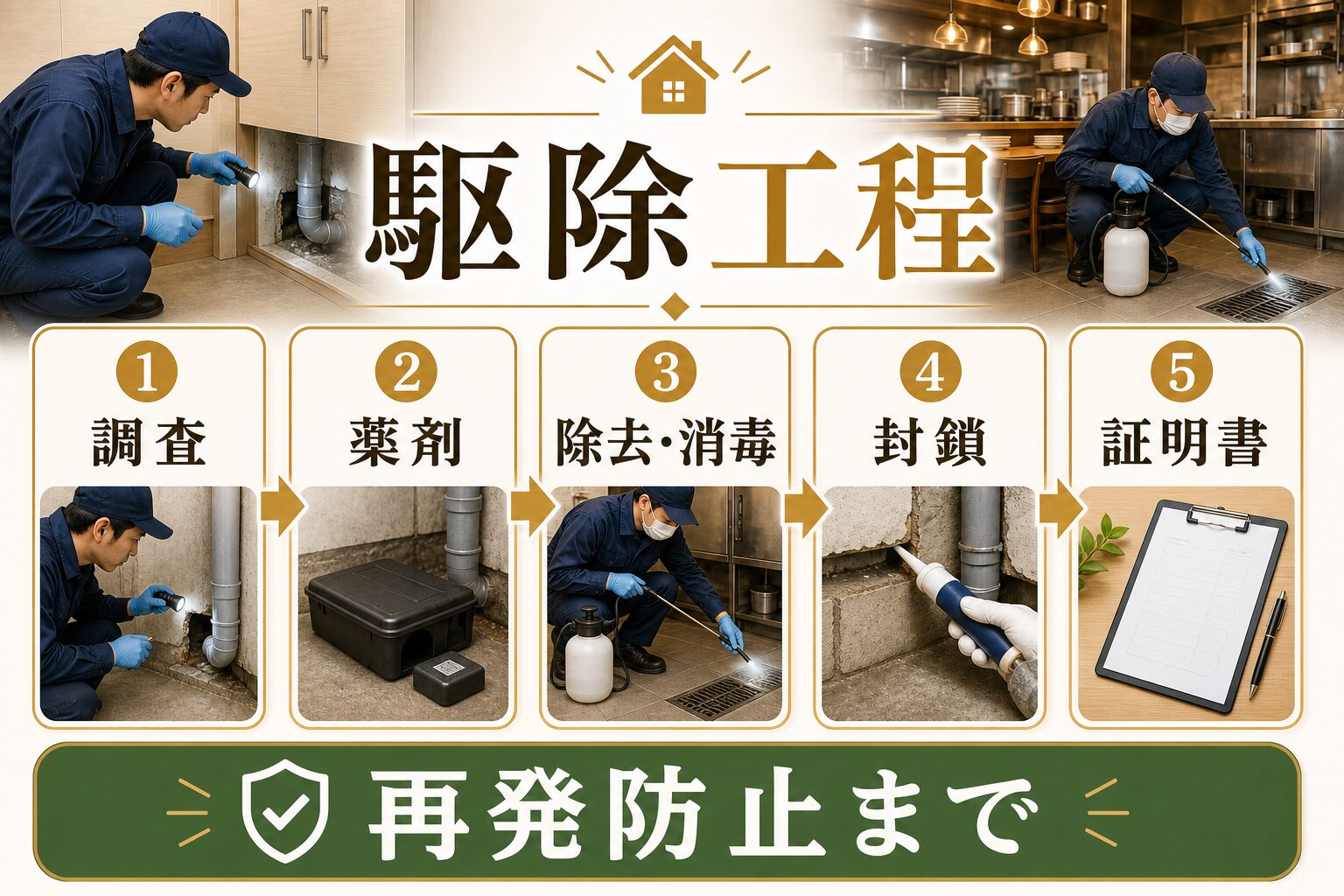 栃木県のネズミ駆除・施工の流れ
