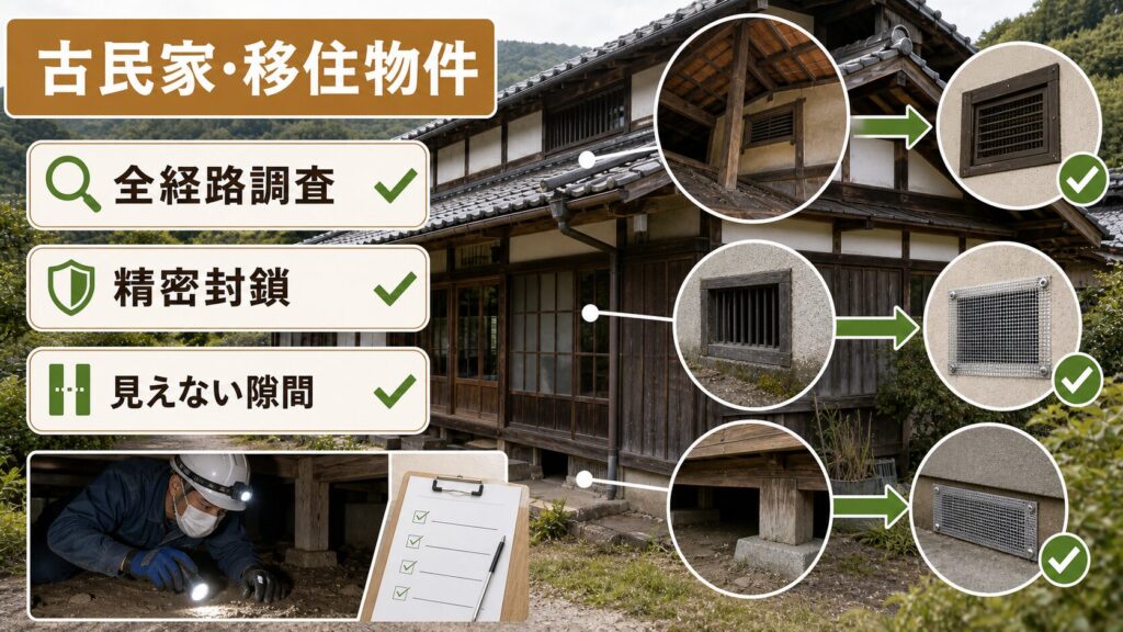 島根県の住宅・古民家でネズミが侵入しやすい箇所