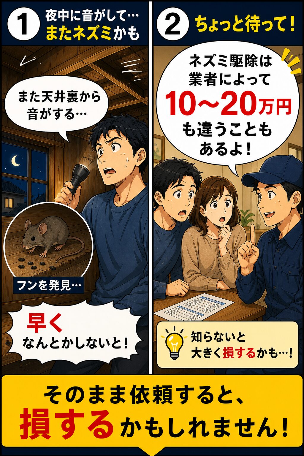 ネズミ駆除の5社比較漫画①