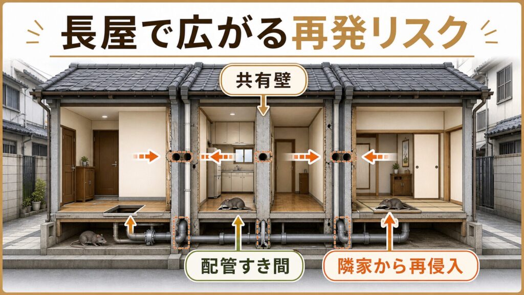 西成区・浪速区（長屋密集地）エリアのネズミ駆除対応状況