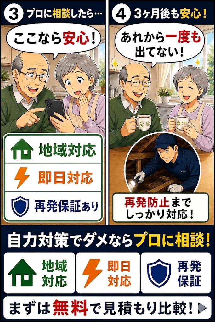 自力対策から専門業者へ相談してネズミの再発を防ぐ漫画②