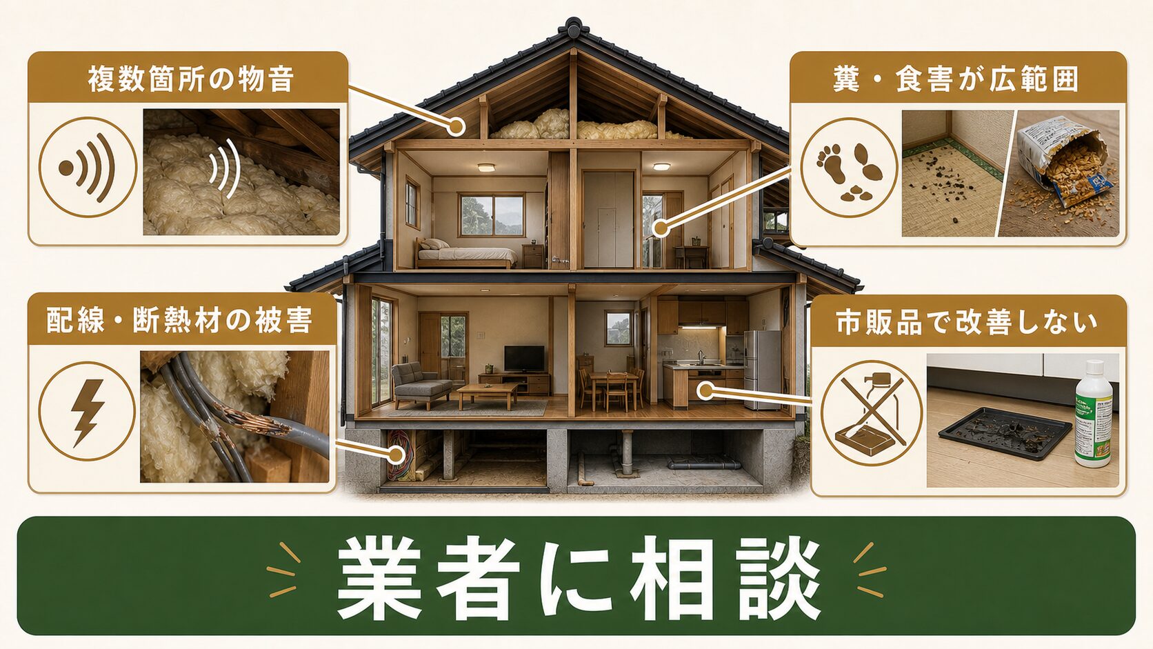 自力で駆除は可能？業者に頼るべき見極めサインのイメージ