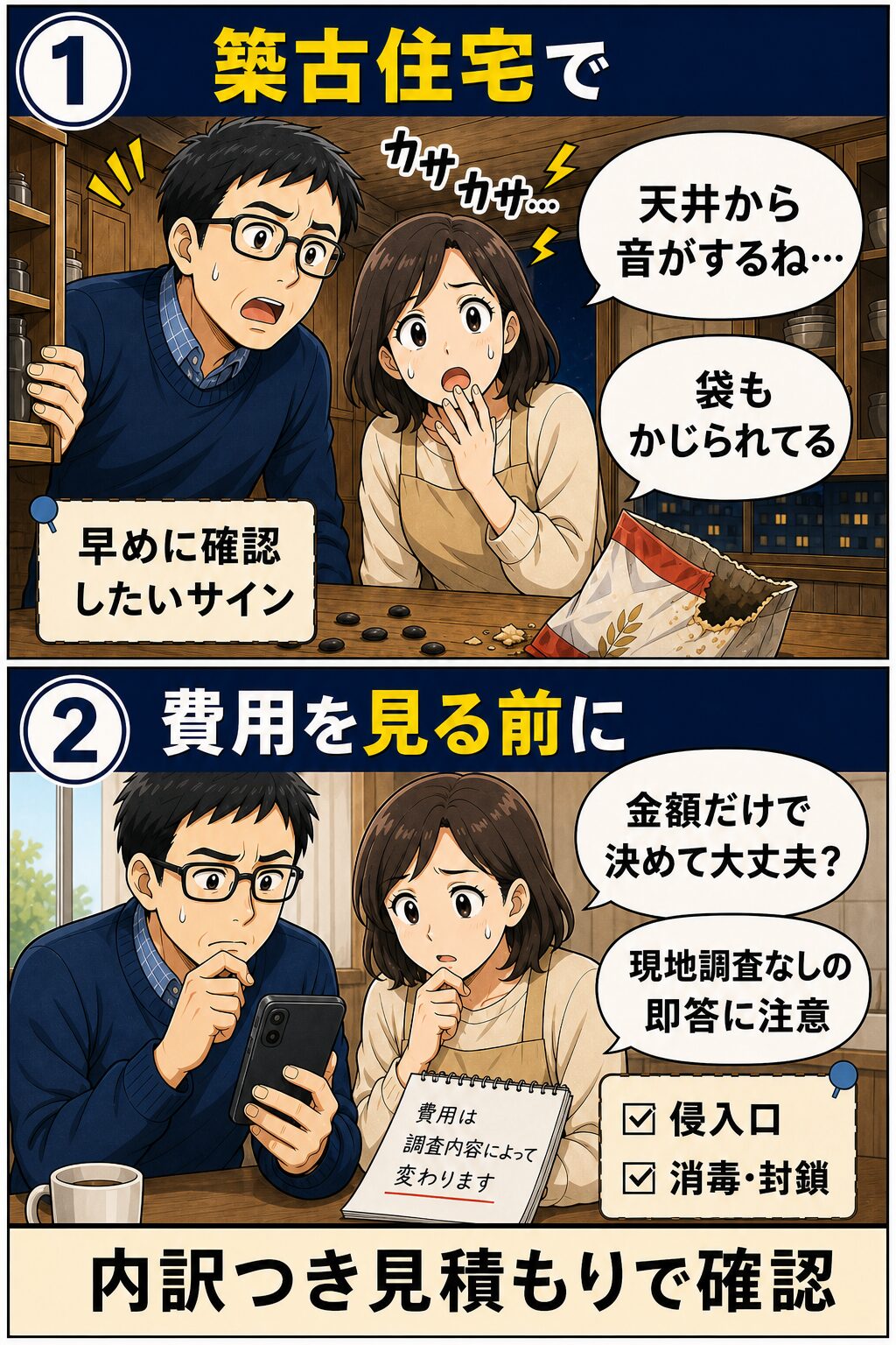 山口県でネズミ被害を早めに相談する漫画①