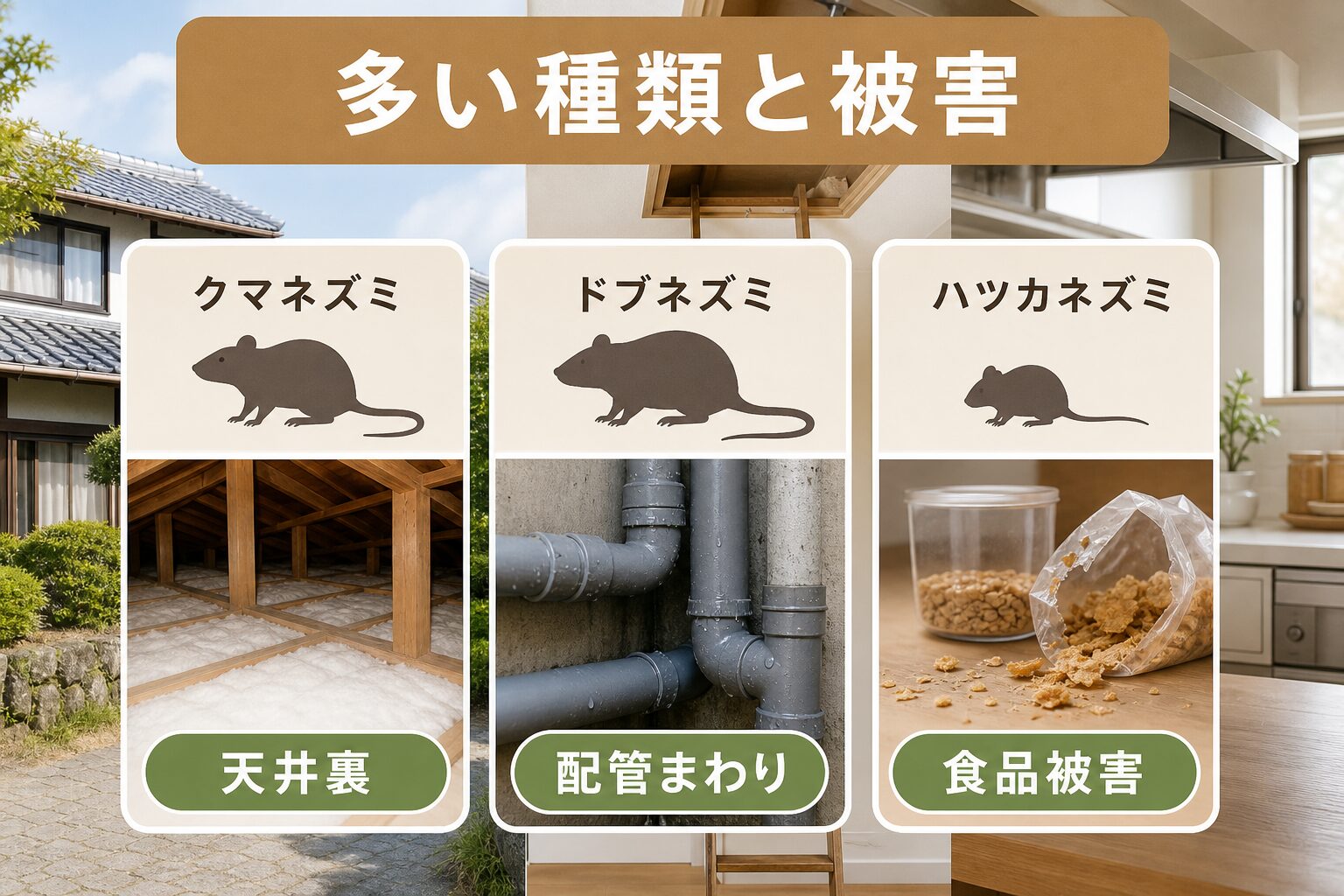 長野県で多いネズミの種類と被害