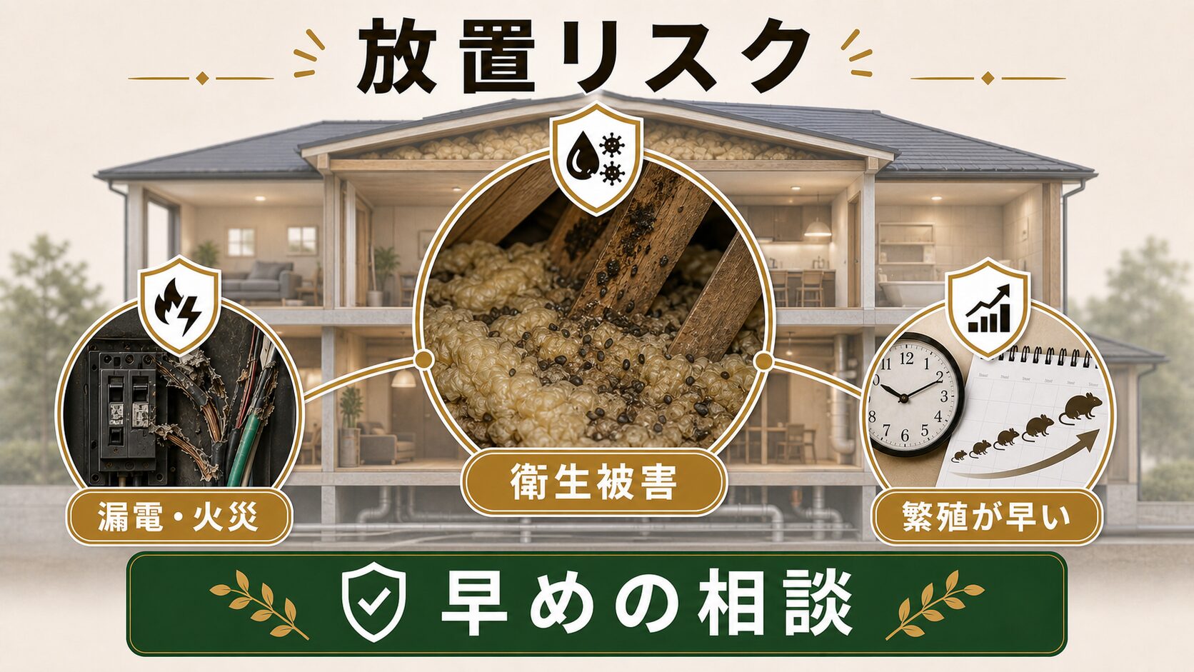 見て見ぬふりは危険。ネズミを放置した先に起こる被害の実態のイメージ