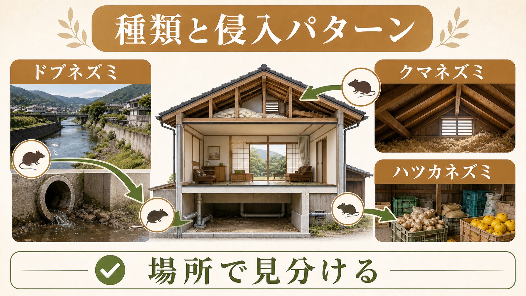 静岡県で多いネズミの種類と被害パターンの解説画像
