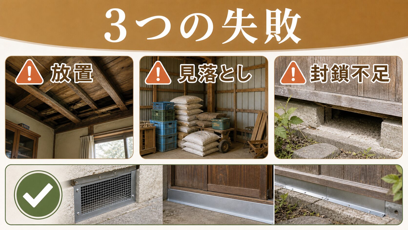 静岡県の住宅でネズミが侵入しやすい箇所のネズミ駆除解説画像