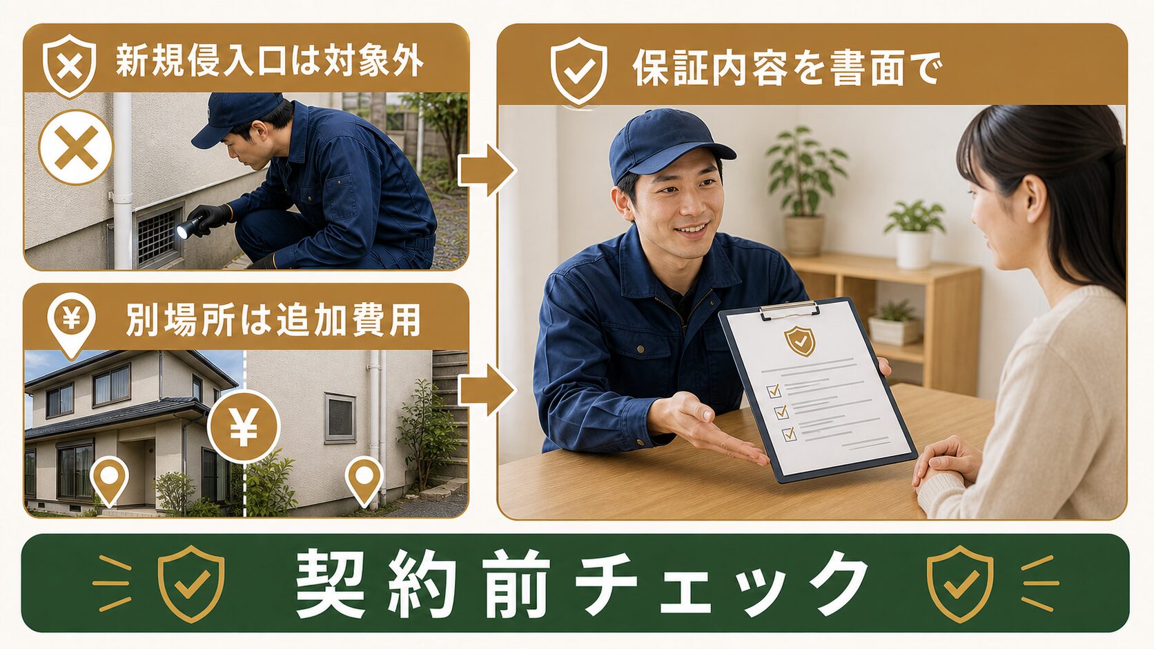 害獣駆除対策センターの保証内容を徹底解説｜業界最長レベル10年保証の中身のイメージ