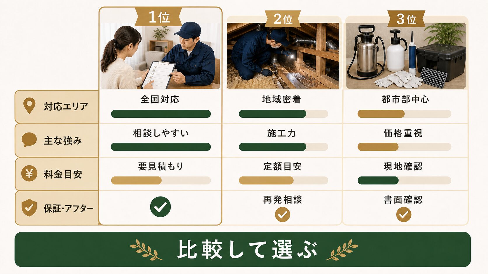 クリーン計画プロープルと比較しておきたいおすすめ業者TOP3のイメージ
