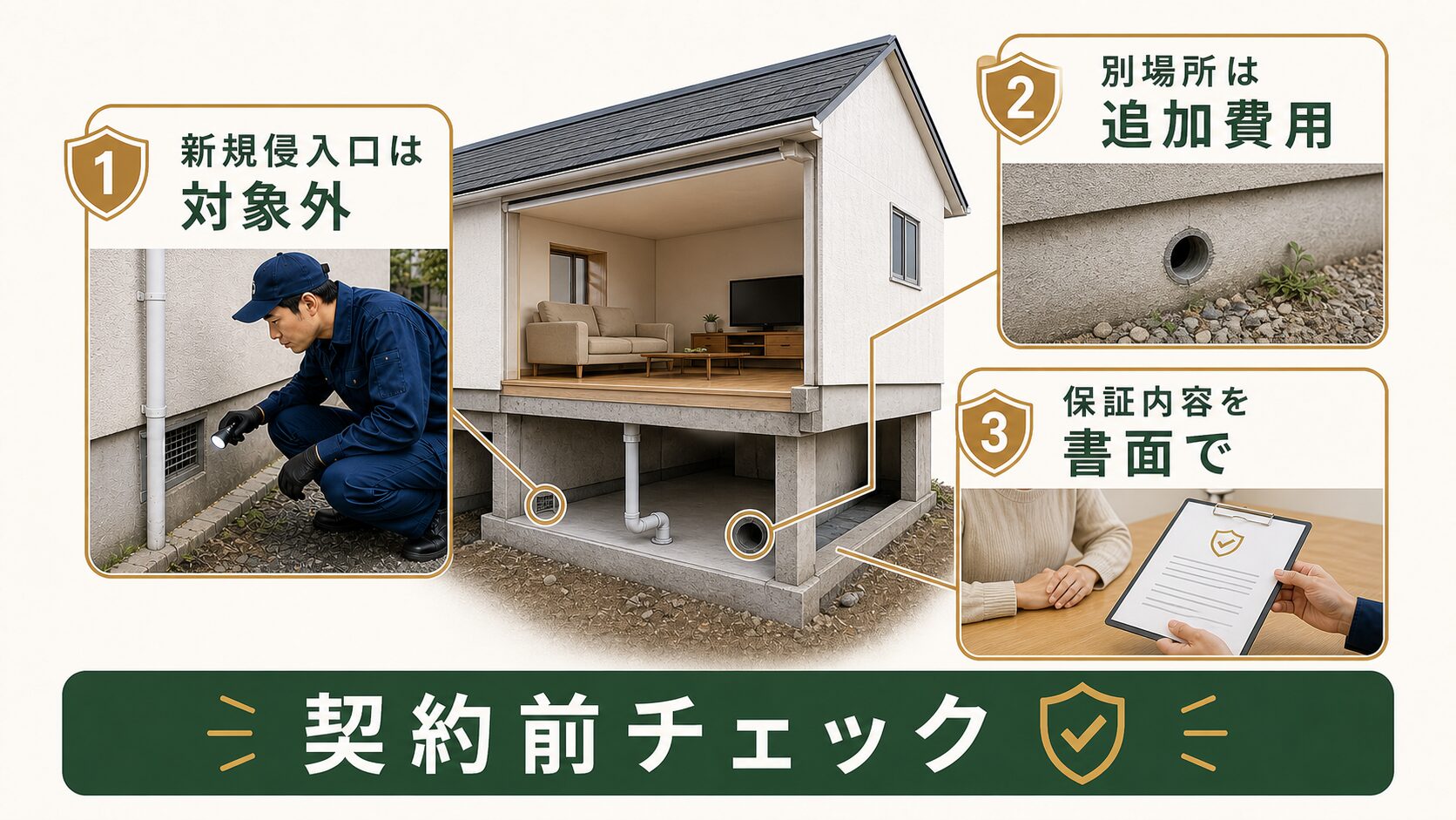 クリーン計画プロープルの保証内容・契約前チェックのイメージ