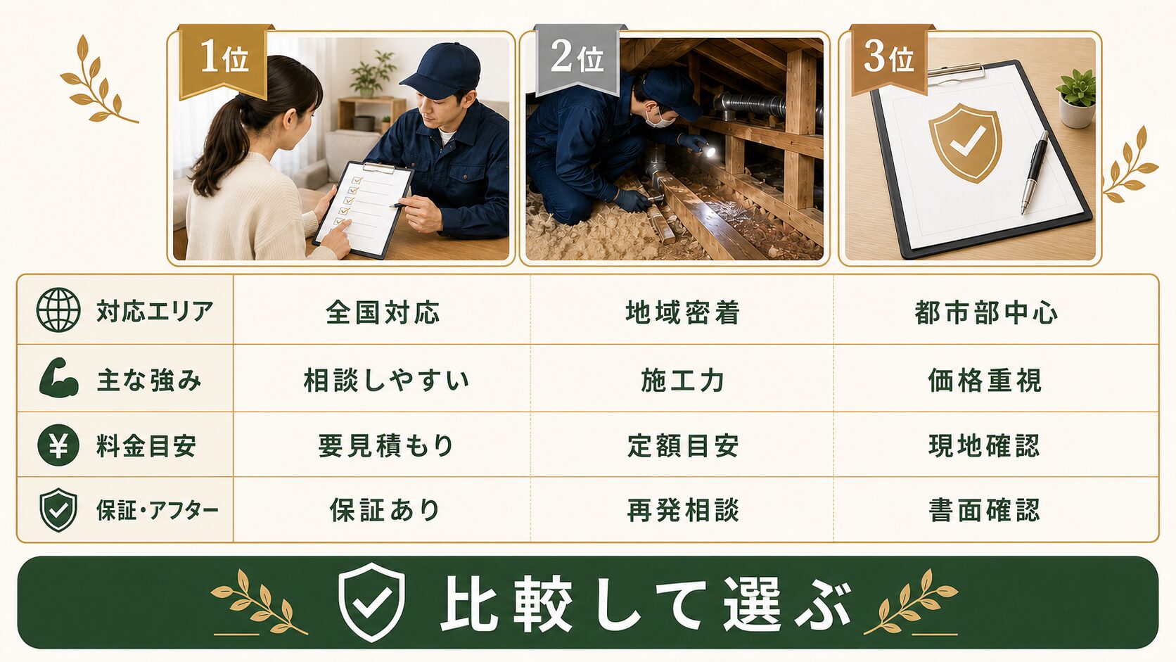 駆除ディフェンスと比較したいネズミ駆除おすすめ業者のイメージ
