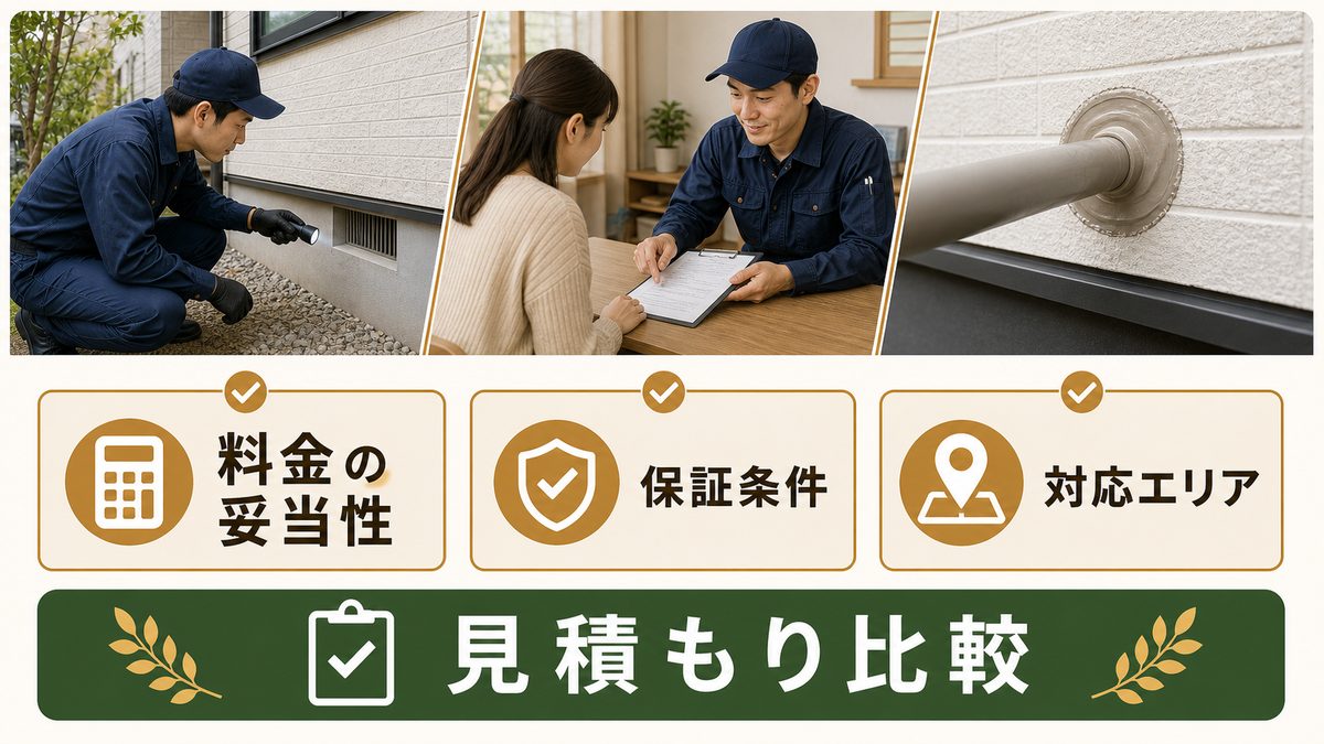 1社で決める前に。横浜市対応業者へまとめて相見積もりのイメージ
