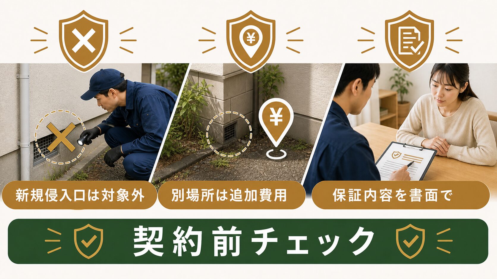 駆除のまっちゃんの保証内容のイメージ