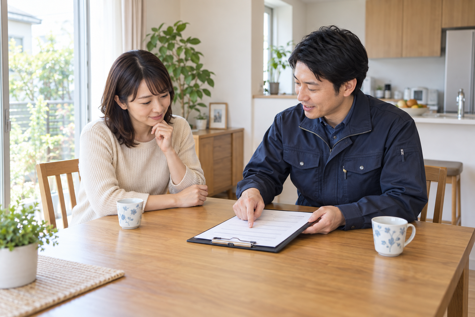 見積もり内容を確認する様子